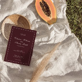 Modern Burgundy Wedding Invitation Kaart