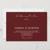 Modern Burgundy Wedding  Kaart (Voorkant)