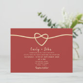 Modern Burgundy Wedding Kaart (Staand voorkant)