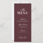 Modern Burgundy Wedding Menu (Voorkant)