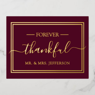 Modern Burgundy Wedding Mr. & mevrouw Hartelijk da Folie Uitnodiging Briefkaart