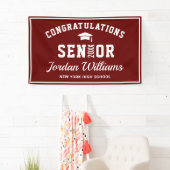 Modern Burgundy White 2023 Graduation Party Spandoek (Insitu)