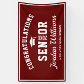 Modern Burgundy White 2023 Graduation Party Spandoek (Verticaal)