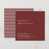 Modern Burgundy White - hedendaags huwelijk Kaart (Voorkant / Achterkant)