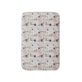 Modern Burgundy Wildflowers | Elegant Boho Floral Badmat (Voorkant Verticaal)