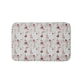 Modern Burgundy Wildflowers | Elegant Boho Floral Badmat (Voorkant)