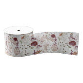 Modern Burgundy Wildflowers | Elegant Boho Floral Grosgrain Lint (Spoel)