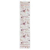 Modern Burgundy Wildflowers | Elegant Boho Floral Korte Tafelloper (Voorkant)