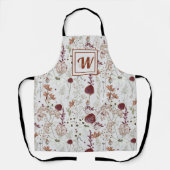 Modern Burgundy Wildflowers | Elegant Boho Floral Schort (Voorkant)