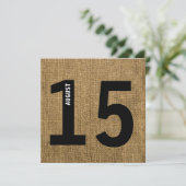 Modern Burlap Bachelor of Birthday Kaart (Staand voorkant)