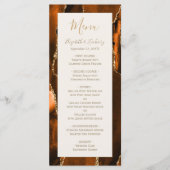 Modern Burnt Orange Gold Agate Ivory Wedding Menu (Voorkant)
