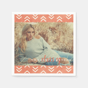 Modern Burnt Oranje Arrow Afstuderen papier Napkin Servet