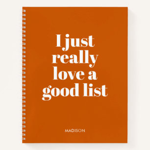 Modern Burnt Oranje Checklist Journal Notitieboek