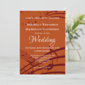 Modern Burnt Oranje Muzieknoten bruiloft Kaart (Staand voorkant)