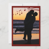 Modern Burnt Oranje Muzieknoten bruiloft Kaart (Achterkant)