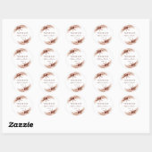 Modern Burnt Oranje Pampas Wedding Bedankt Ronde Sticker (Vel)