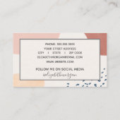 Modern Burnt Oranje Roze Handtekening Script Visitekaartje (Achterkant)