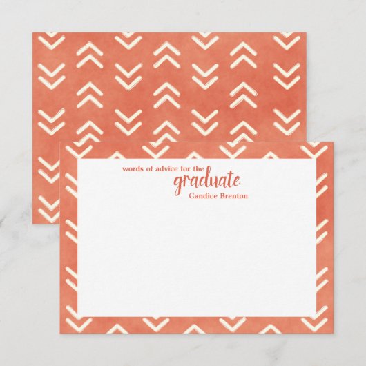 Modern Burnt Sinaasappel Arrows Woord van advies Kaart (Voorkant / Achterkant)