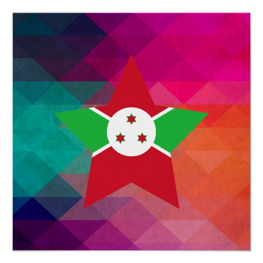 Modern Burundi-vlag Poster (Voorkant)