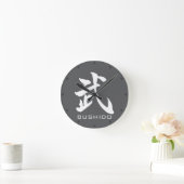 Modern BUSHIDO 武 Kanji Samurai Spirit Wall Clock Ronde Klok (Huis)