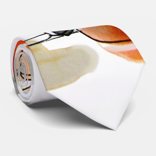 Modern Business Abstrac Pattern Watercol Oranje Stropdas (Opgerold)