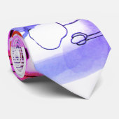 Modern Business Abstrac Pink Blue Stropdas (Opgerold)