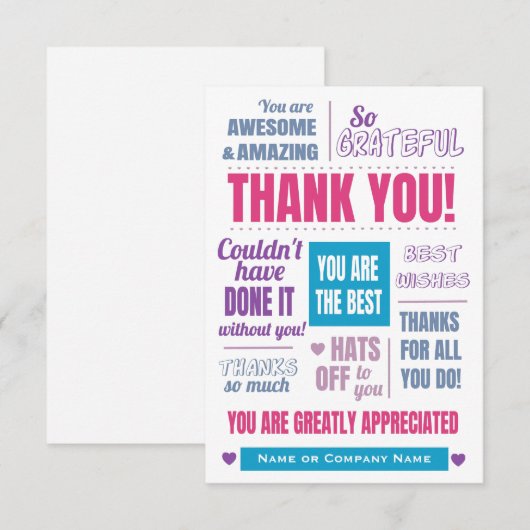 Modern Business-bedankpas Bedankkaart (Voorkant / Achterkant)