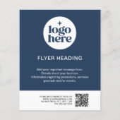 Modern Business Blue Custom Logo QR Code Business Flyer (Voorkant)