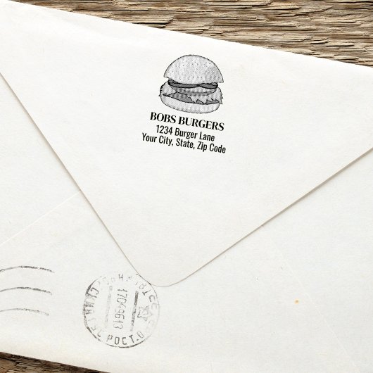 Modern Business Burger Aangepast adres Zelfinktende Stempel