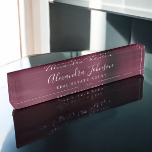 Modern Business Burgundy Elegant Professional Naambordje