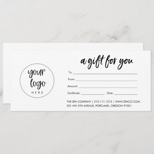 Modern Business Cadeaubon (Matte) (Voorkant / Achterkant)