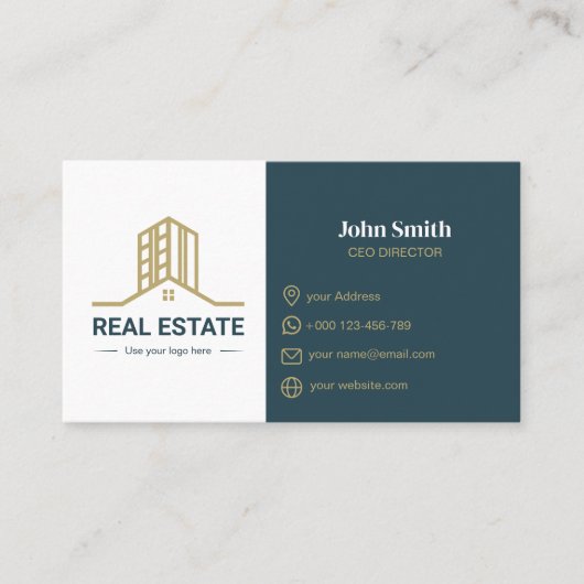 Modern Business Card for REAL ESTATE Visitekaartje (Voorkant)