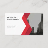 Modern Business Card Red Grey Visitekaartje (Achterkant)