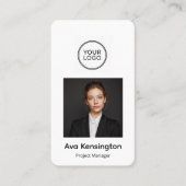 Modern Business Card with Photo & Logo Custom Visitekaartje (Voorkant)