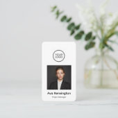 Modern Business Card with Photo & Logo Custom Visitekaartje (Staand voorkant)