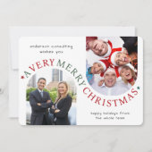 Modern Business Christmas Holiday Card Red Feestdagenkaart (Voorkant)