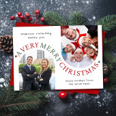 Modern Business Christmas Holiday Card Red Feestdagenkaart