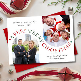 Modern Business Christmas Holiday Card Red Feestdagenkaart