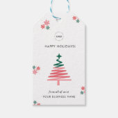 Modern Business Christmas Tree Custom Company Logo Cadeaulabel (Voorkant)