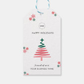 Modern Business Christmas Tree Custom Company Logo Cadeaulabel (Achterkant)