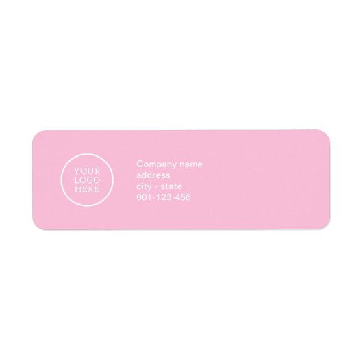 Modern Business Company Logo Corporate Pink Etiket (Voorkant)
