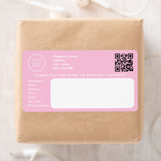 Modern Business Company Logo Corporate Pink Etiket (Insitu)