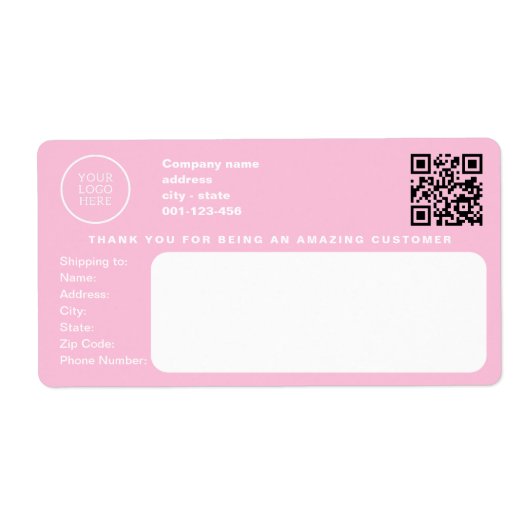 Modern Business Company Logo Corporate Pink Etiket (Voorkant)