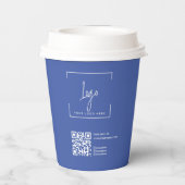 Modern Business Company Logo met QRcode Papieren Bekers (Achterkant)