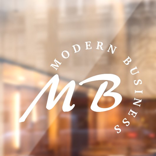 Modern Business Company Monogram Curved Typografie Raamsticker (Vel 2)