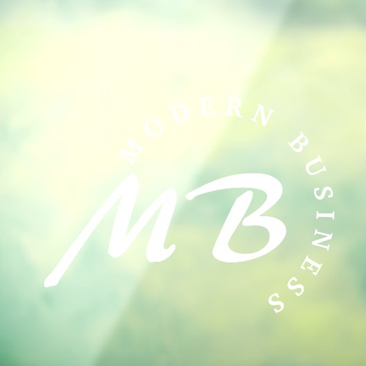 Modern Business Company Monogram Curved Typografie Raamsticker (Vel 3)