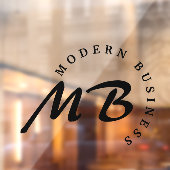 Modern Business Company Monogram Curved Typografie Raamsticker (Vel 2)