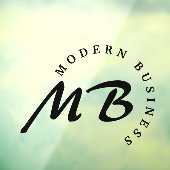 Modern Business Company Monogram Curved Typografie Raamsticker (Vel 3)