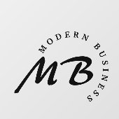 Modern Business Company Monogram Curved Typografie Raamsticker (Vel)