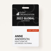 Modern Business Conference Event Badge (Voorkant)